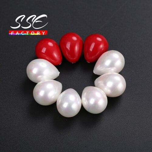 12x16mm 3PCS Half Drilled Water Drop Shell Pearl Beads For Jewelry making DIY Earring Studs Accessories can mixed wholesale