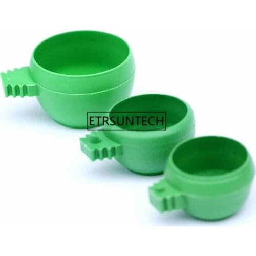 300PCS Mini Parrot Food Water Bowl Feeder Plastic Pigeons Birds Cage Sand Cup Feeding Water Bowl