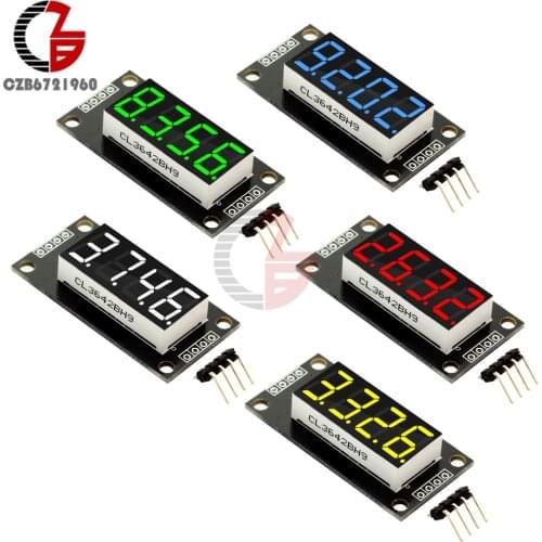 0.36 inch 4 Digit 7 Segment LED Display Tube TM1637 Module 0.36" 4-Digit Red Green Yellow Blue White LED Color for Arduino