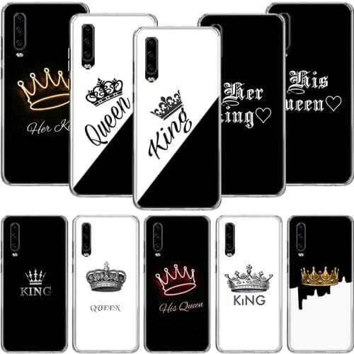 Lovers King Queen Phone Case For Huawei P30 P40 P20 P10 Mate 20 10 30 Lite Pro P Smart Z Plus Printing Cover Coque Shell