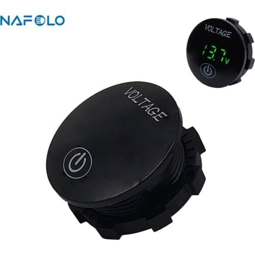 DC 5V-48V LED Panel Digital Voltage Meter Car Motorcycle Battery Capacity Display Voltmeter with Touch ON/OFF Switch