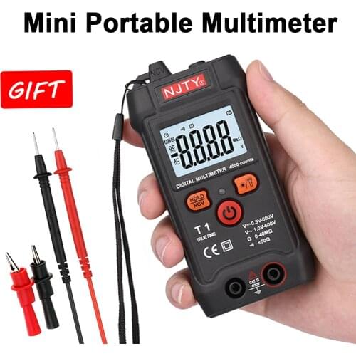 Mini Digital Smart Multimeter T1 Portable Electric Meter Automotive Profesional Tester True RMS NCV 600V AC DC Voltage Tester