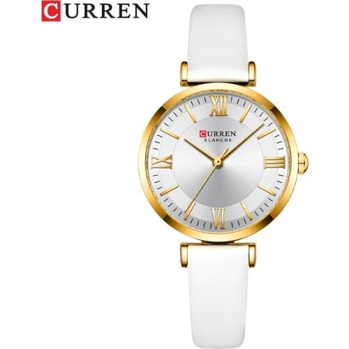 CURREN New Watches for Women Simple Quartz Ladies Wristwatches with Leather Strap Elegance Wrist Charm Timeless