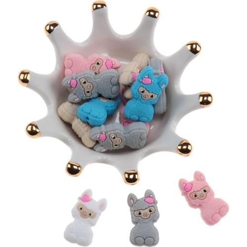 50pcs Baby Silicone Teething Beads Alpaca Silicone Beads Baby Products Personalized Pacifier Chain Chewing Bead Toys BPA Free
