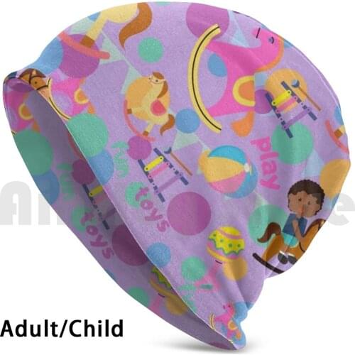 Children Print Fun Toys Play Hat Hat Children Fun Toys Play Horses Balls Squares Cars Blocks