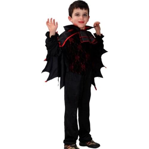 Childrens Vampire Halloween Cosplay Vampire Baron costume Kids fantasia Black vampire bats Boys Carnival Party Outfit