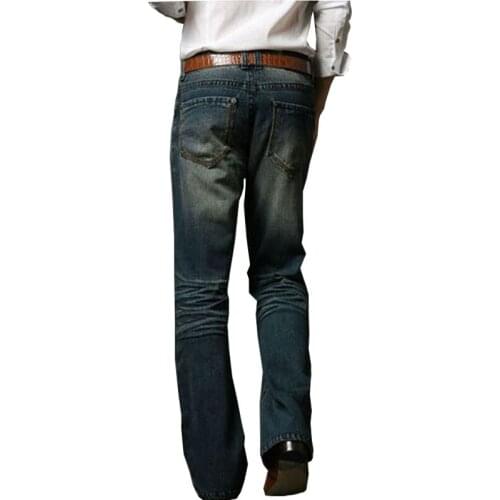 Mens Flared Jeans Boot Cut Leg Flared Loose Fit High Waist Male Designer Classic Denim Jeans Size 28-36 38