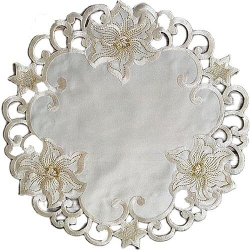 Hot Super Flowers Hollow embroidery placemat cup mug tea pan coaster kitchen dining table place mat lace doily wedding drink pad