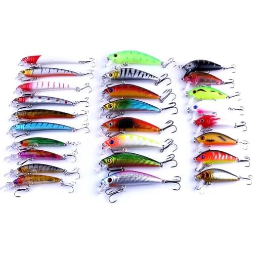 HENGJIA Mixed Fishing Lure Bait Set Kit pesca fishing Wobblers isca artificial Crankbait Swimbait Treble Hook floating fake lure