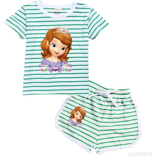 Sofia Children Clothing Set Boy Girl Summer T Shirt +Pant 2pcs Sport Suit Toddler Baby