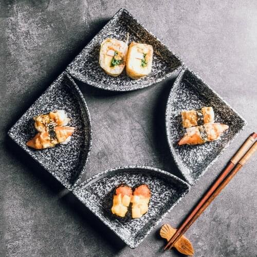 Creative platter, grid plate, restaurant personality, snack plate, snack plate, fruit platter, ceramic meal plate