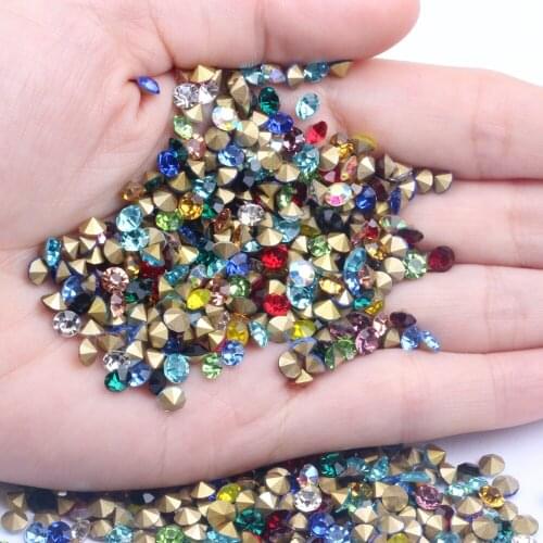 Point Back Glass Rhinestones Round Glitter Beads ss18 4.2-4.4mm 1440pcs Many Colors To Choose For Jewelry Making DIY Supplies