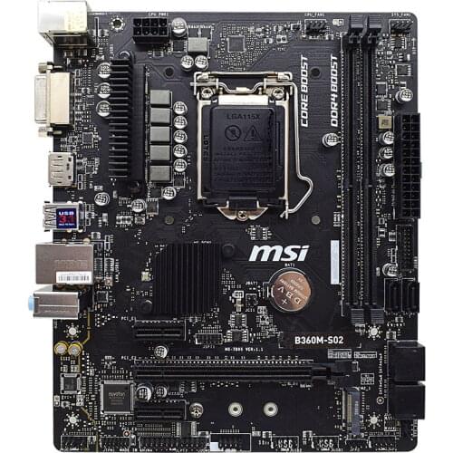 FOR MSI B360M-S02 Motherboard LGA1151 DDR4 64GB Supports 8/9th Generation CPU 9700KF 9900K M-ATX Motherboard