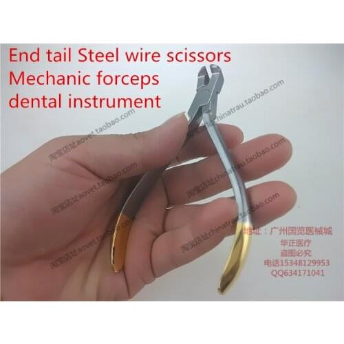 Medical Multifunction dental instrument stainless steel Mechanic forceps gold handle pliers Tooth End tail Steel wire scissors