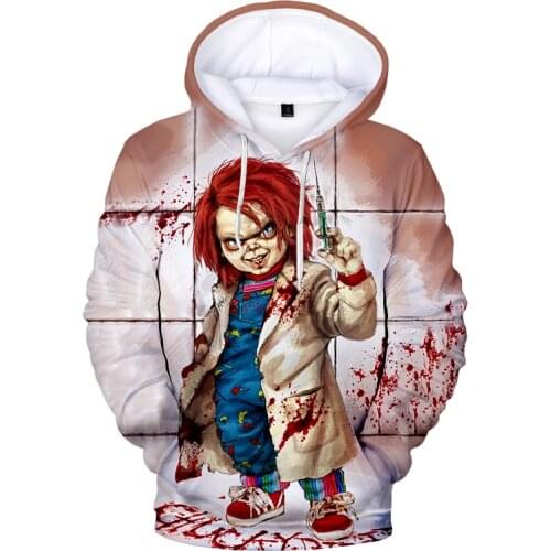 3D Printed Horror Movie Chucky Sweatshirt 3D Print cosplay Hip Hop Pullover Funny Style hoodie Punk Rock Long sleeve mens tops