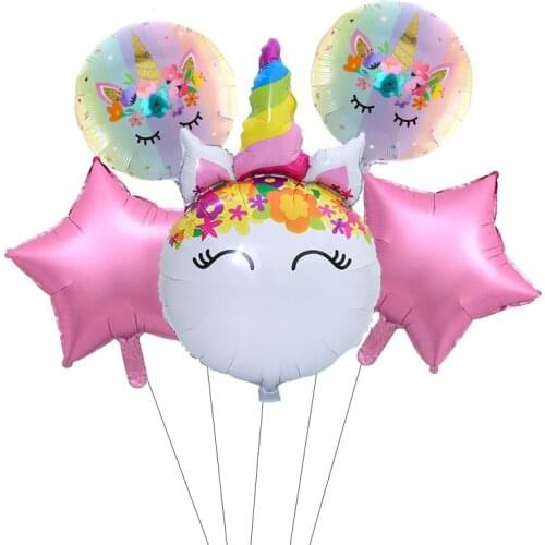 Unicorn theme birthday party balloon decoration girl birthday unicorn anniversary pink confetti latex balloon set baby shower