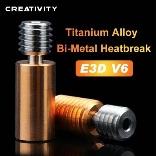 Newest V6 Titanium Alloy Bi-Metal Heatbreak For E3D V6 HOTEND Heater Block For Prusa i3 MK3 Break 1.75MM Filament Smooth