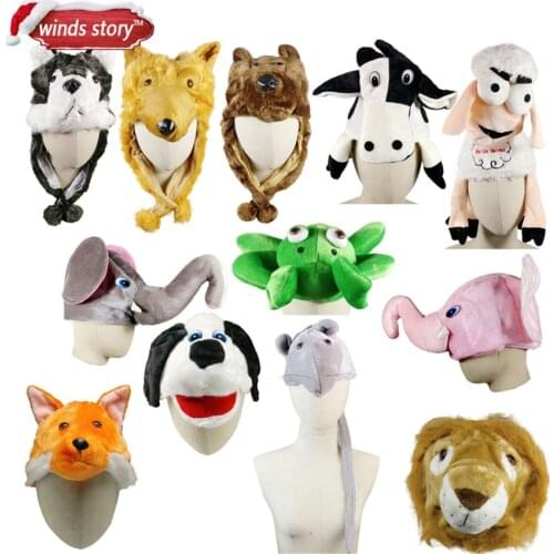 NEW 1PCS Cartoon Animal Hat Fluffy Plush Cap Earmuff Unisex Perfect Gift Womens Mens Party/Christmas Gift/Dress up the hat