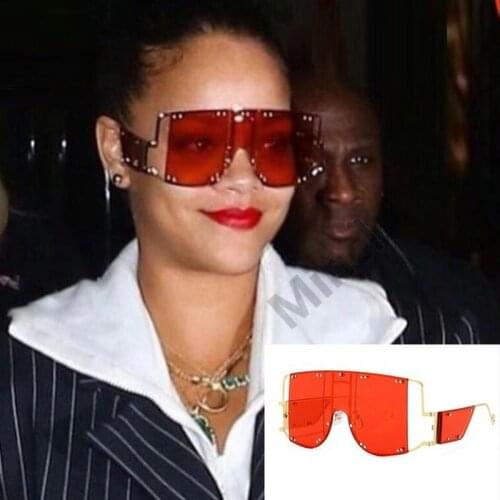 2019 new Square Sunglasses For Women And Men Brand Designer High Quality Vintage One Pieces punk Sun Glasses with box FML