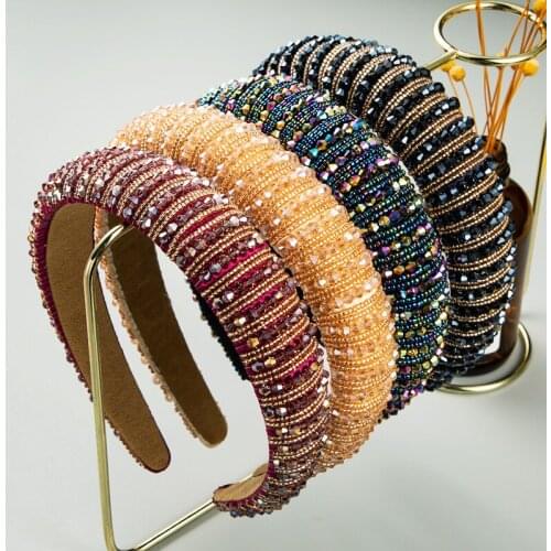 New high-grade Simple Sponge hair hoop wide-brimmed fashion handmade beaded Hotsale Hairhead 484