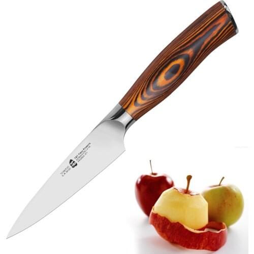 TUO CUTLERY Paring Knife - German HC Stainless Steel Kitchen Fruit Peeler Peeling Knives - Non-slip Ergonomic Pakkawood - 4
