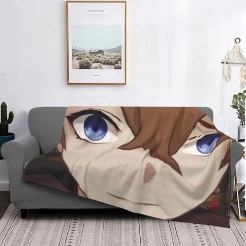 Childe Genshin Impact Blanket Flannel Spring Autumn Anime Breathable Super Warm Throw Blankets for Bedding Travel Bedding Throws