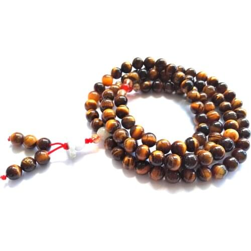 Wholesale 10ps/lot Tibetan Jewelry 8mm Natural Tiger Eye Stone Beads prayer beads Mala, Religious Rosary Bracelets