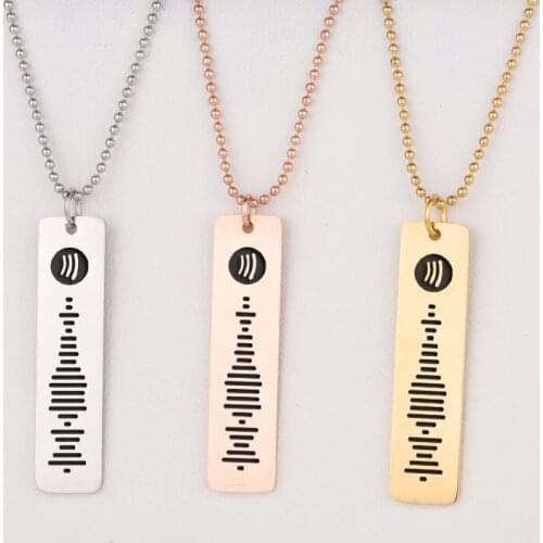 Personalized Spotify Scan Code Necklace Custom Music Song Code Teacher Boyfriend Girlfriend Music Lover Jewelry Trendy Gift