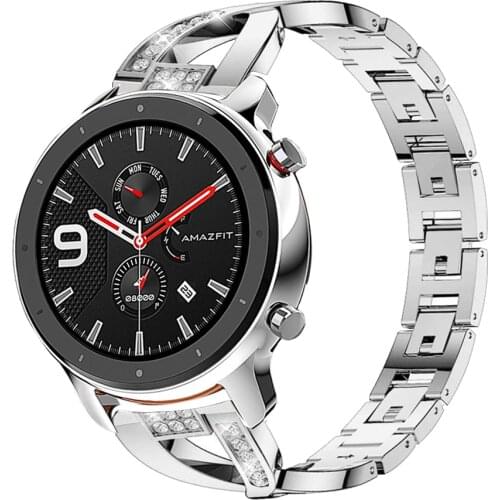 20mm 22mm Womens Diamond Wrist Strap for Huami Amazfit GTS 2/Bip Watch Watchband for Amazfit GTR 2/2e Stratos Watch Band Bracele