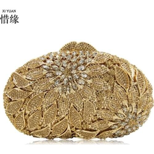 Luxury Clutch party evening bags women crystal pearl pochette soiree purse wedding Crystal Beaded pouch bag gold silver