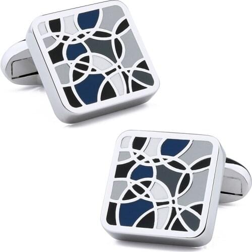 Retail Copper Cufflinks Square Trendy Colorful Enamel Jewelry Cuff Links Charming Mens Fashion Shirts CuffLinks