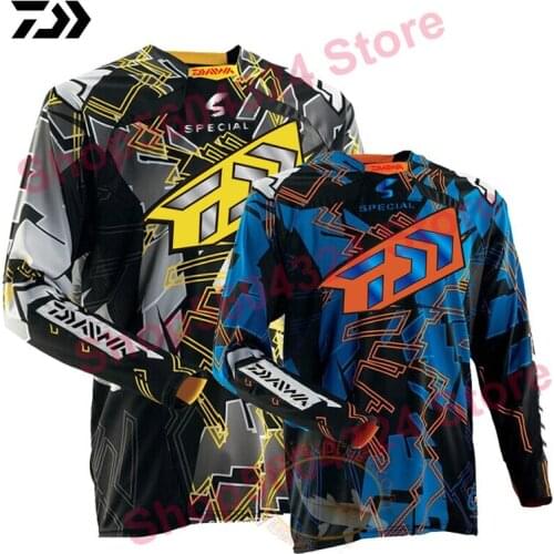 2021 DAWA Large Size Fishing Shirt Quick Dry Cycling Hiking Jersey Soft Fishing Clothing Anti-UV Long Sleeve Fishing Jersey