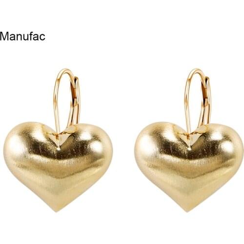 Gold- color Heart Earrings For Women Lovely Cute Lady Peach Heart clip earrings no hole Love Femininity