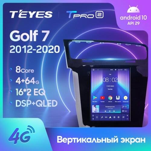 TEYES TPRO For Volkswagen Golf 7 2012 - 2020 For Tesla style screen Car Radio Multimedia Video Player Navigation GPS Android No 2din 2 din dvd
