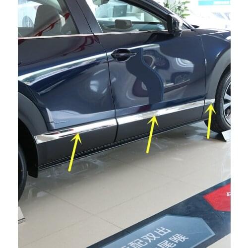 Carbon fibre/stainless steel/absCar Door Body Side Trim Strips Garnish Exterior Chrome Decorative For Mazda CX-30 2020 2021