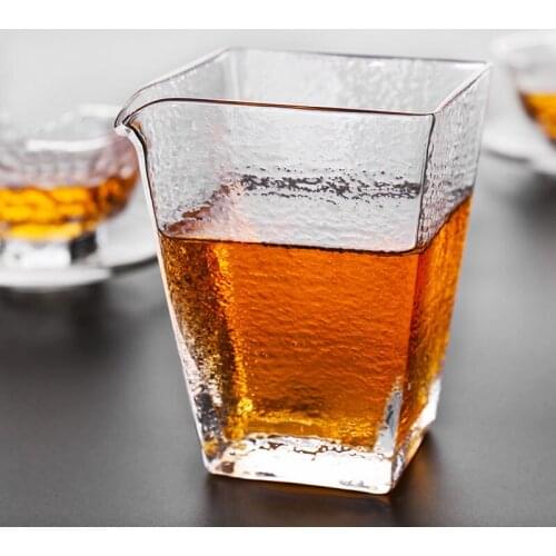 Japanese Artistic Borosilicate Heat-resistant Glass Tea Pitcher Cup Glass Chahai Kungfu-tea accessories Chawan Black teaware