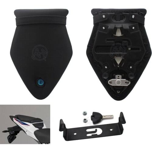 Motorcycle Rear Passenger Seat Pillion Cushion & Lock Kit Leather for BMW S1000RR 2009 2010 2011 2012 2013 2014