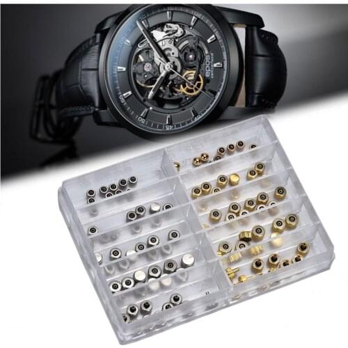 Professional Watch Crown Part Replacement Assorted Gold & Silver Stainless Steel Watch Accessory Repair Tool Kits For Watchmaker