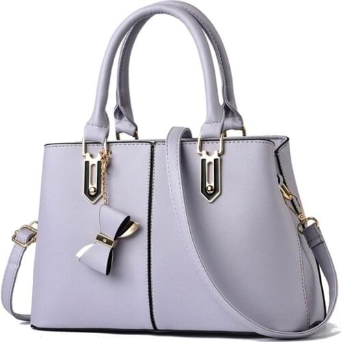 Black PU Leather Handbag Women Luxury Design Brand Solid Shoulder Crossbody Bag Bow Large Capacity Lady Messenger Hand Bag Big