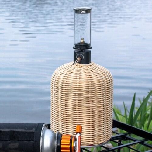 230g/450g Outdoor Cooking Gas Cylinder Rattan Cover Camping Gas Tank Protector