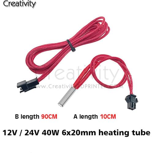 3D Printer Makerb/Reprap/Mendel Heating Tube Reprap 12V/24V 40W Simple replace Ceramic Cartridge Heater HotEnd J-Head 6*20mm