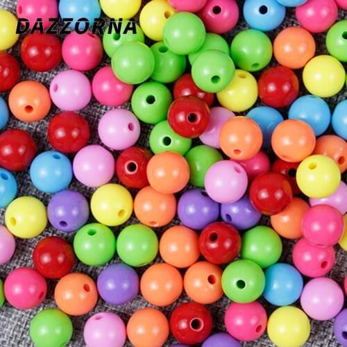 6/8/10/12/14/16/18/20mm Colorful Bubblegum Beaded Solid Acrylic Beads For Necklaces Jewelry Making Bracelet Accesories