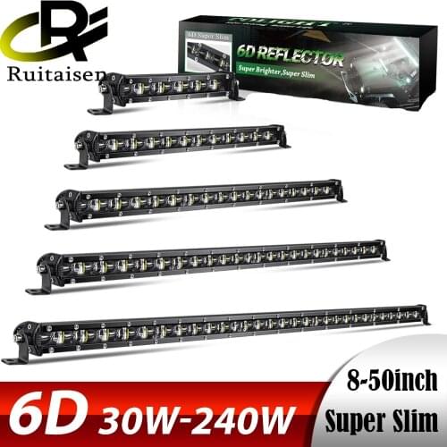 6D 30W 60W 90W 120W 150W 180W 210W 240W LED Work Light Bar Offroad Led Worklights 12V 24V Led Bar For Niva 4X4 ATV SUV