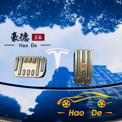 Tesla Model 3 Carbon fiber Car Accelerator Brake Pedal Foot Pedal Cover Pads For Tesla Model 3 2019 -2020