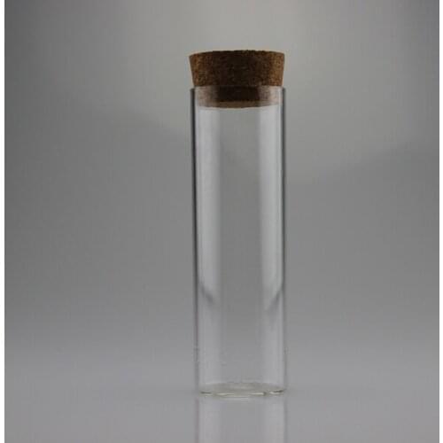 Free shipping flat bottom borosilicate glass test tube with cork OD20*L100