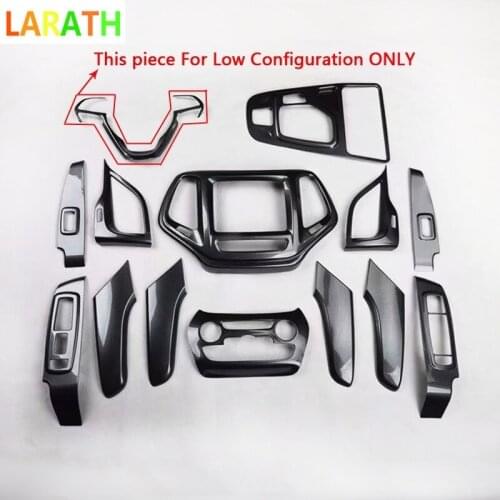 For Jeep Cherokee 2016 2017 ABS Carbon Fiber Paint Inner Door Handle Glass Switch Middle AC Vent Steering Wheel Cover 14pcs
