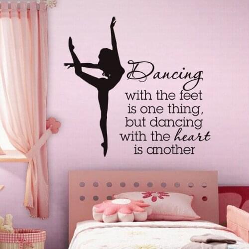 Elegant Ballet Dancer Vinyl Wall Stickers Dancing Wall Sticker For Dancer School High Quality Wallpaper Creative Mural SA446