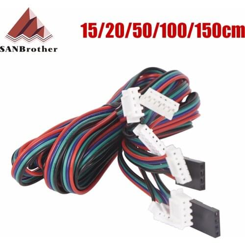 50cm/100cm/150cm Stepper Motor cables/wire XH2.54 4pin DuPont connector extension to 6pin White Terminal line 3D Printer Parts