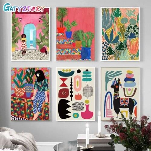GATYZTORY Painting by numbers cartoon pictures by numbers 40*50 Canvas painting Home Decor Canvas painting