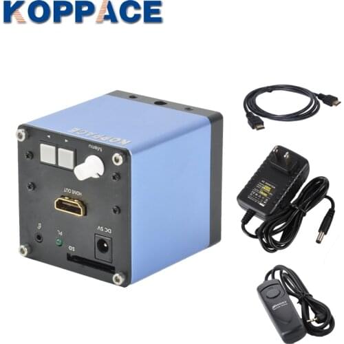 KOPPACE HDMI 1080P 60FPS Microscope Camera Industrial Video Inspection Microscope Camera SD Card Storage HDR Adjustment